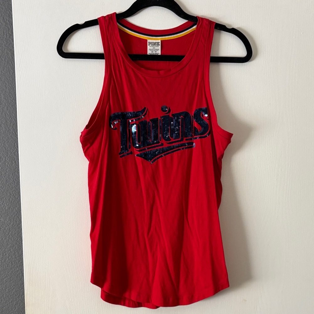 PINK Victoria's Secret Red and Black Top